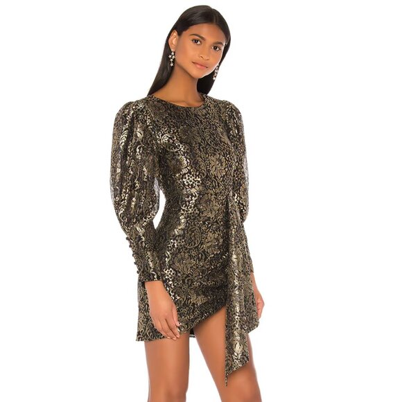 Camila Coelho Gold and Black Mini Dress - Picture 2 of 10